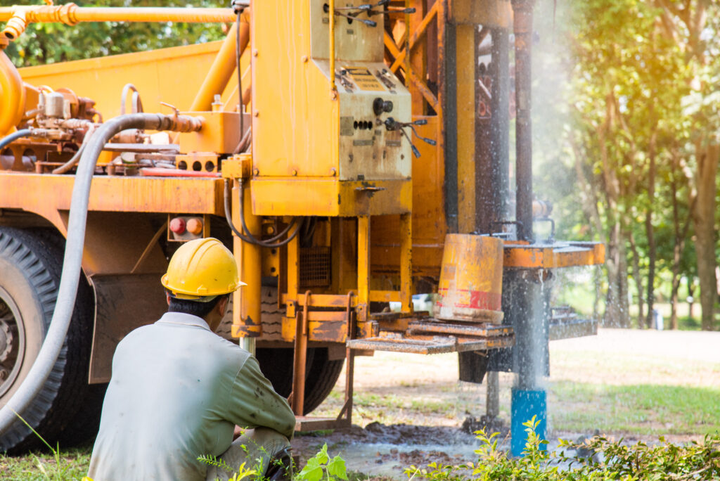 drilling ground hole for well